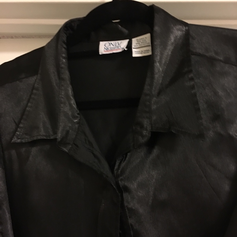 Only Necessities Black long sleeve collar shirt